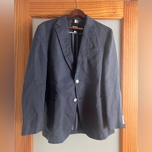 HUGO BOSS Boss Men's Hanry Linen Blend Sport Coat 38R Navy